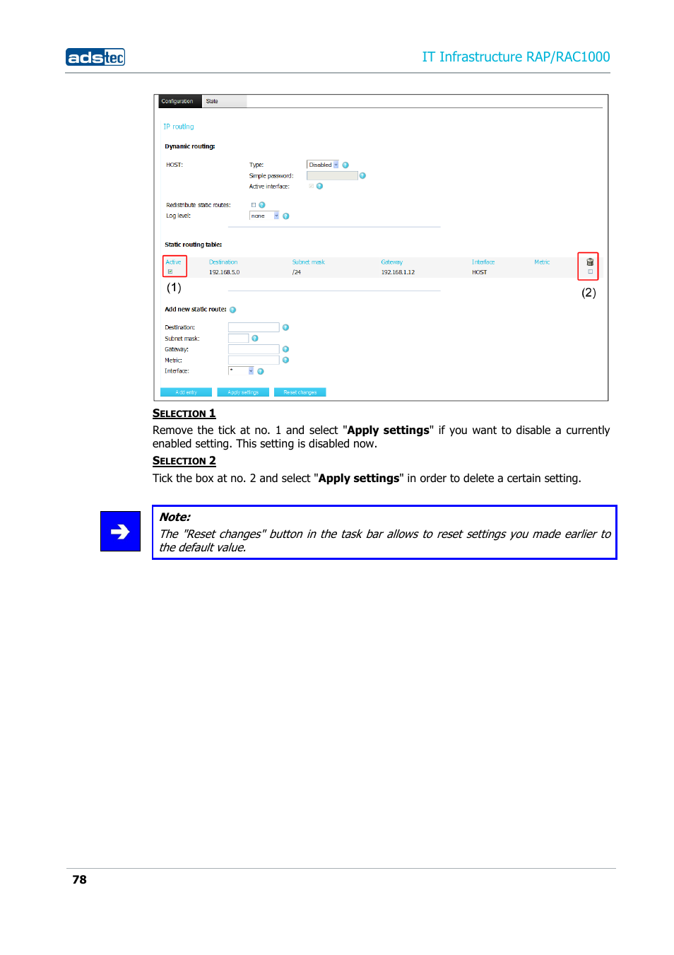 It infrastructure rap/rac1000 | ADS-TEC RAP/RAC1000 User Manual User Manual | Page 78 / 215