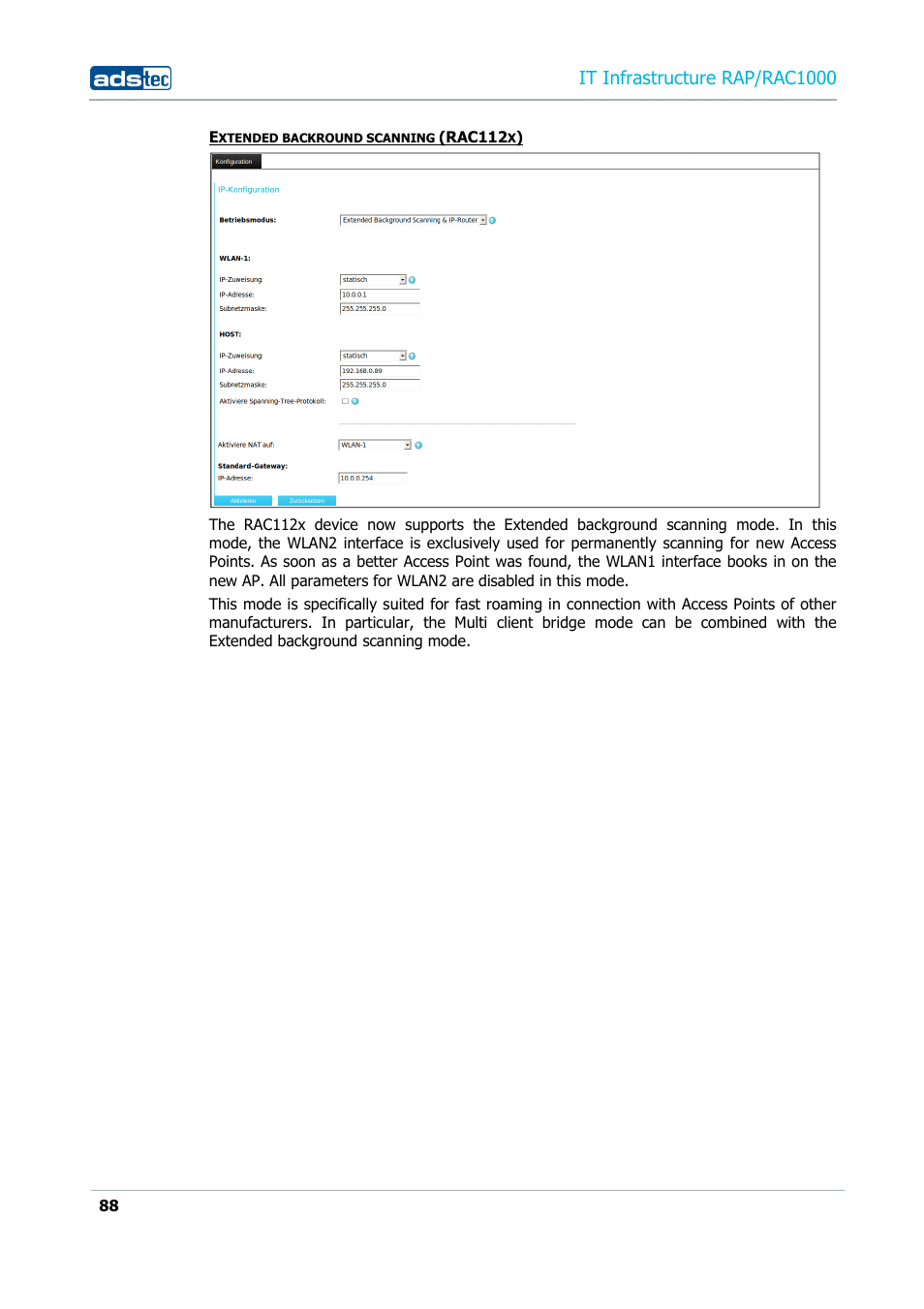 It infrastructure rap/rac1000 | ADS-TEC RAP/RAC1000 User Manual User Manual | Page 88 / 215