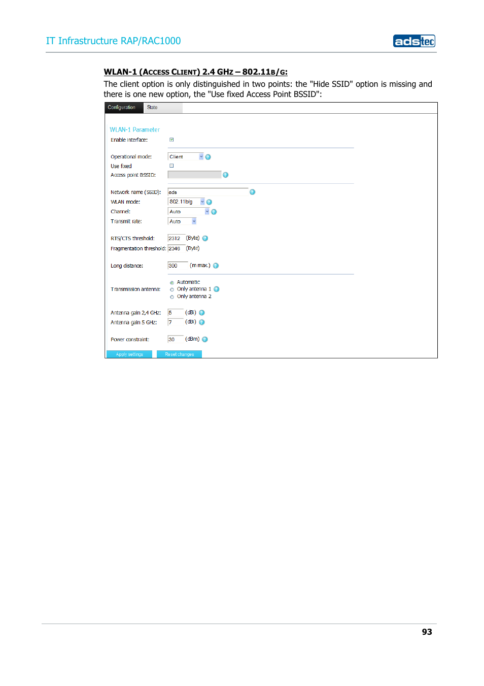 It infrastructure rap/rac1000 | ADS-TEC RAP/RAC1000 User Manual User Manual | Page 93 / 215