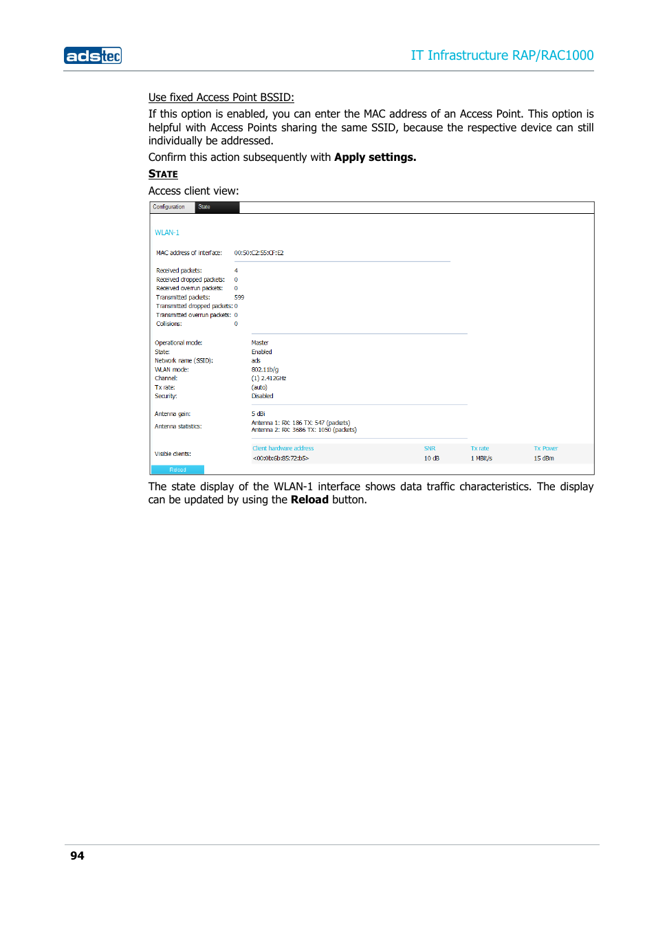 It infrastructure rap/rac1000 | ADS-TEC RAP/RAC1000 User Manual User Manual | Page 94 / 215