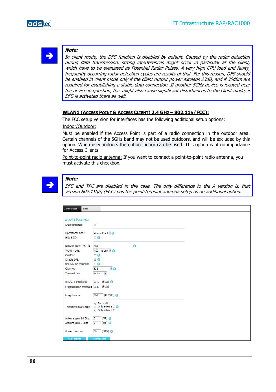 It infrastructure rap/rac1000 | ADS-TEC RAP/RAC1000 User Manual User Manual | Page 96 / 215