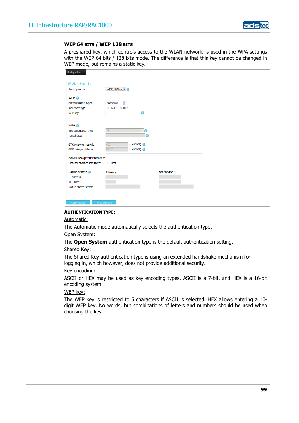 It infrastructure rap/rac1000 | ADS-TEC RAP/RAC1000 User Manual User Manual | Page 99 / 215