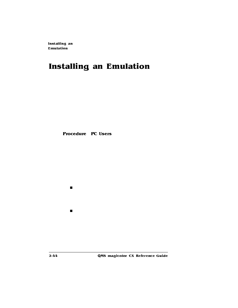 Installing an emulation | Konica Minolta QMS magicolor CX Reference User Manual | Page 118 / 202