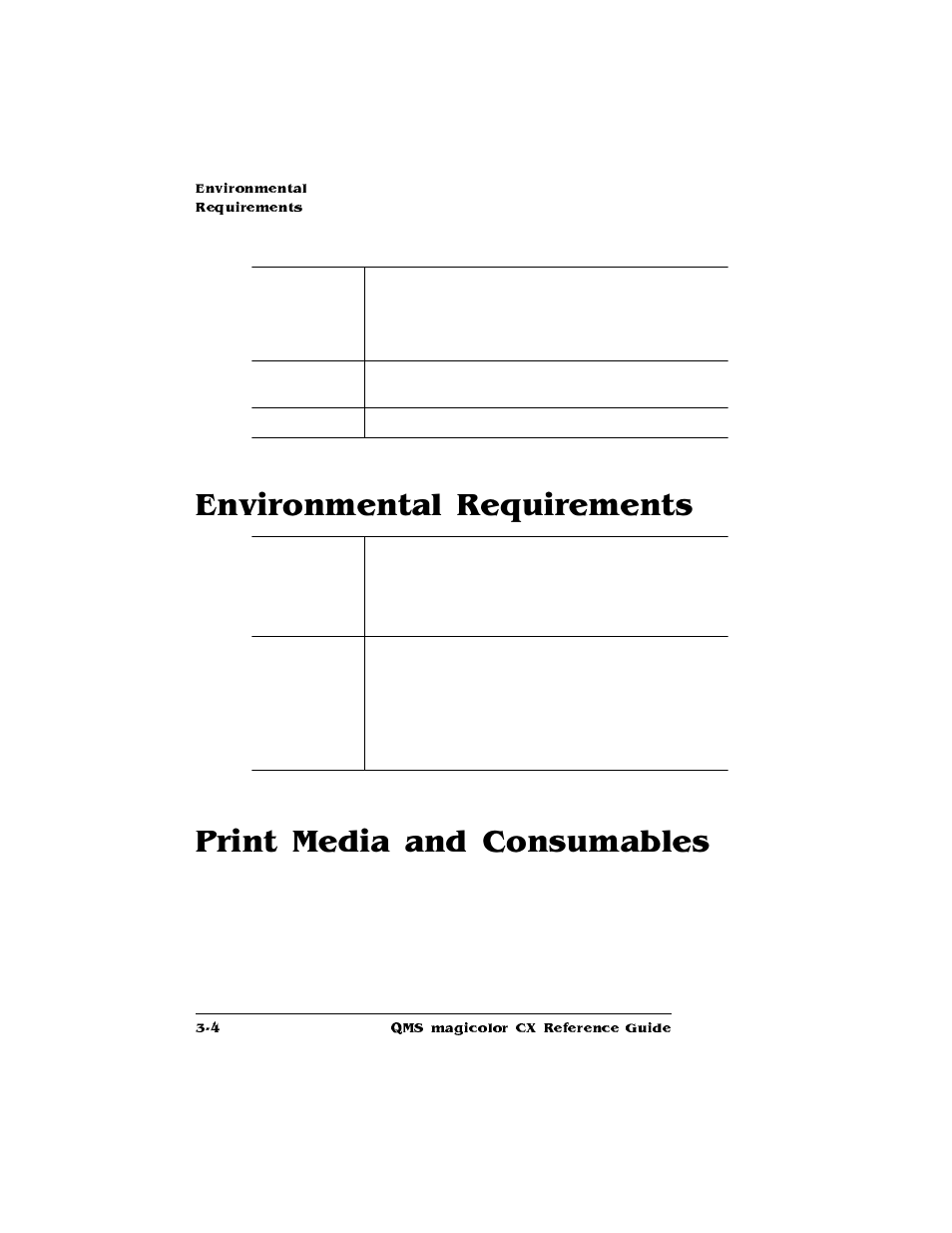 Environmental requirements, Print media and consumables | Konica Minolta QMS magicolor CX Reference User Manual | Page 138 / 202