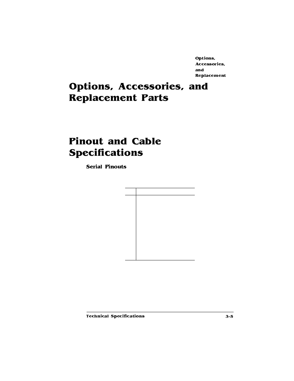 Options, accessories, and replacement parts, Pinout and cable specifications | Konica Minolta QMS magicolor CX Reference User Manual | Page 139 / 202