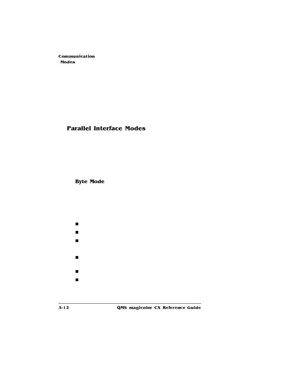 Parallel interface modes | Konica Minolta QMS magicolor CX Reference User Manual | Page 146 / 202