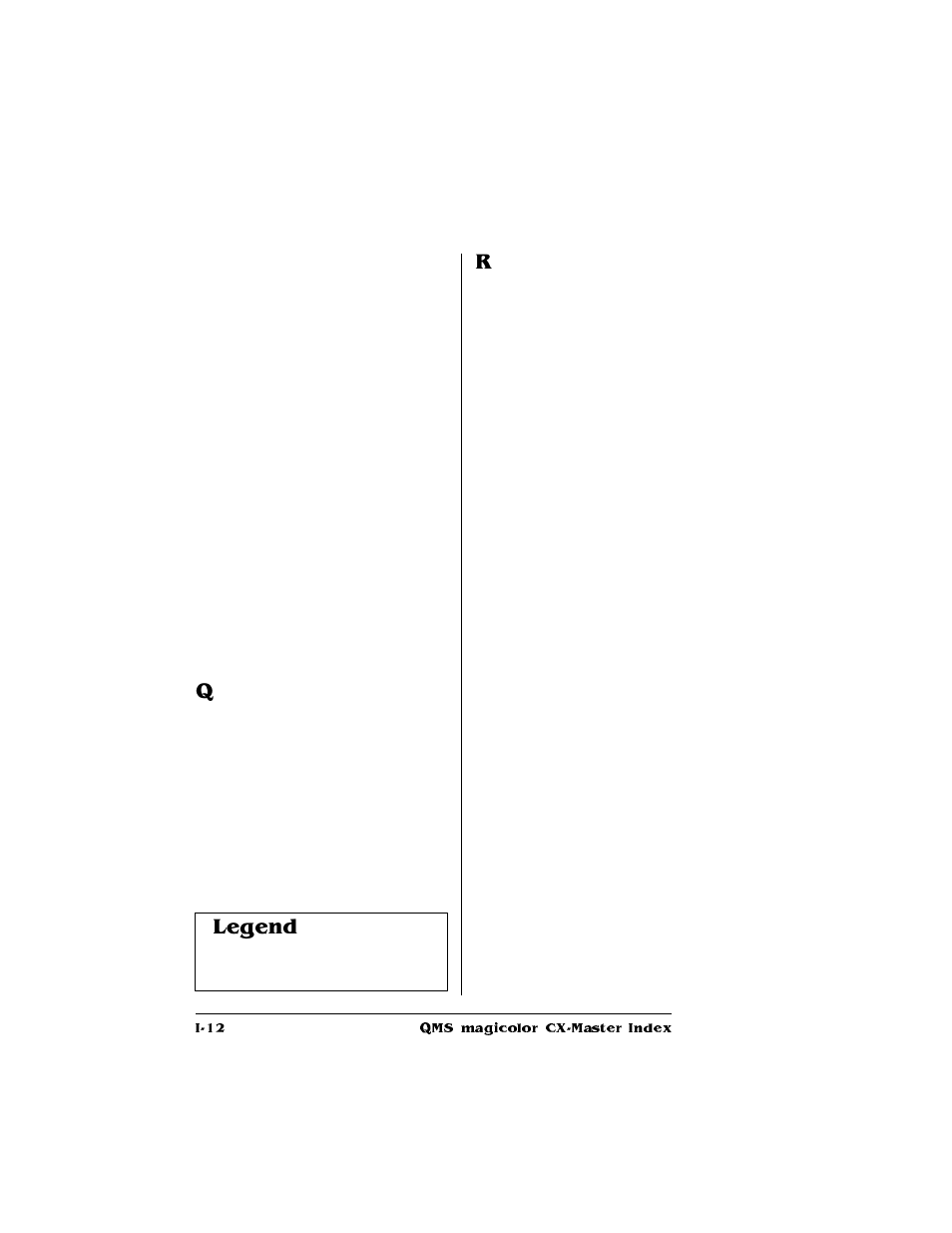 Legend | Konica Minolta QMS magicolor CX Reference User Manual | Page 198 / 202