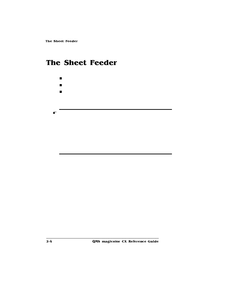 The sheet feeder | Konica Minolta QMS magicolor CX Reference User Manual | Page 78 / 202