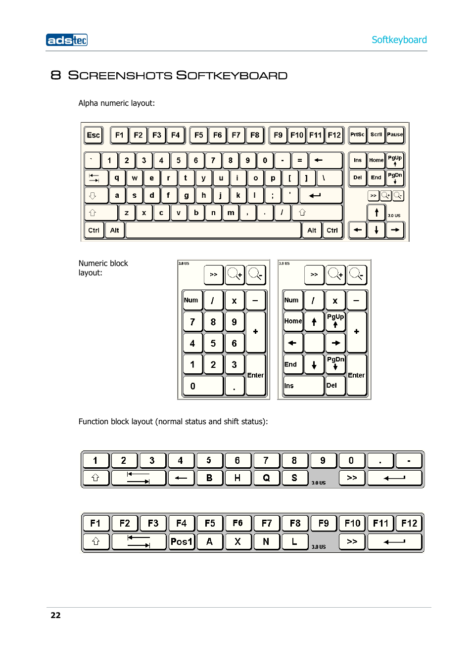 8 screenshots softkeyboard | ADS-TEC Softkeyboard User Manual | Page 22 / 41
