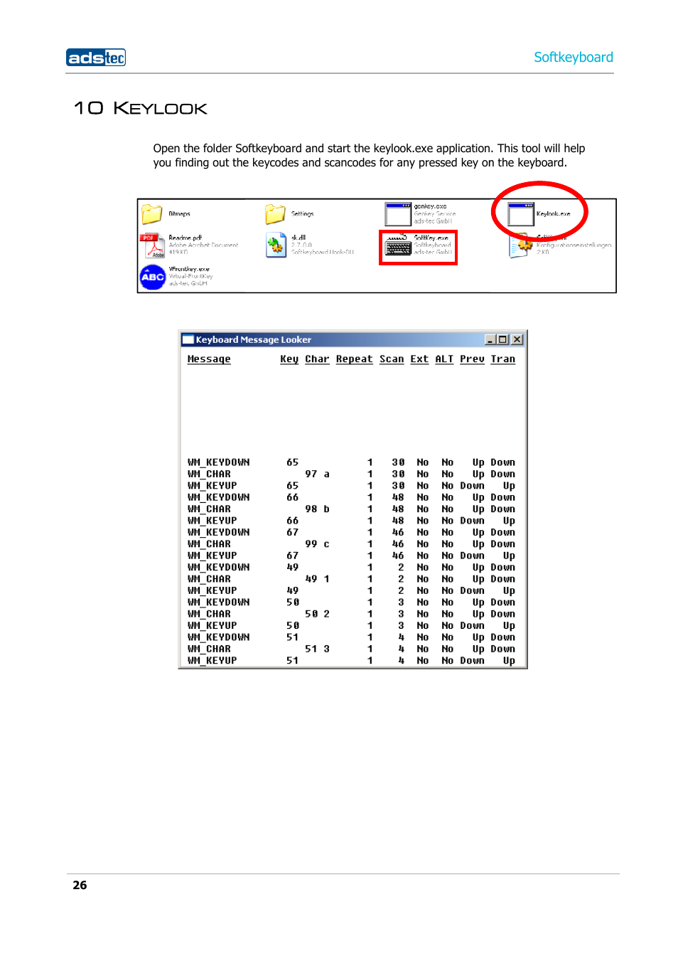 10 keylook, 10 k | ADS-TEC Softkeyboard User Manual | Page 26 / 41