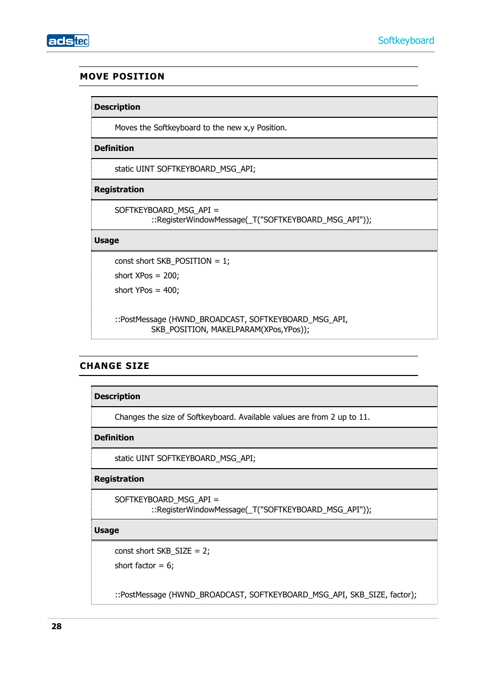 Softkeyboard | ADS-TEC Softkeyboard User Manual | Page 28 / 41