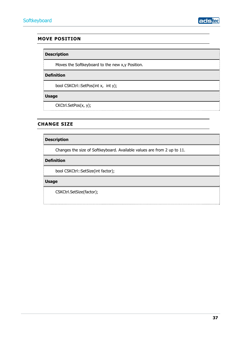 Softkeyboard | ADS-TEC Softkeyboard User Manual | Page 37 / 41