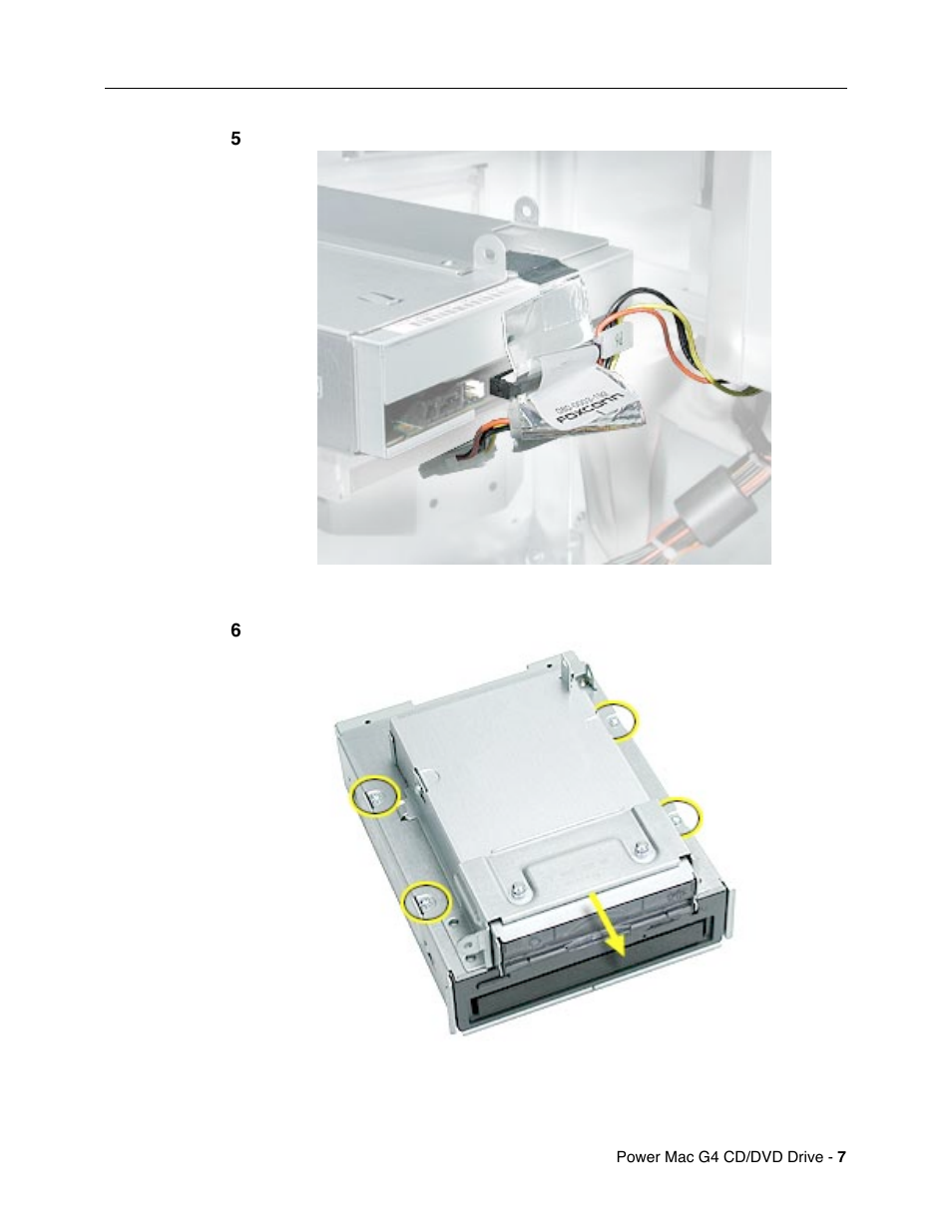Apple Power Mac G4 / Macintosh Server G4  CD/DVD Drive User Manual | Page 7 / 8