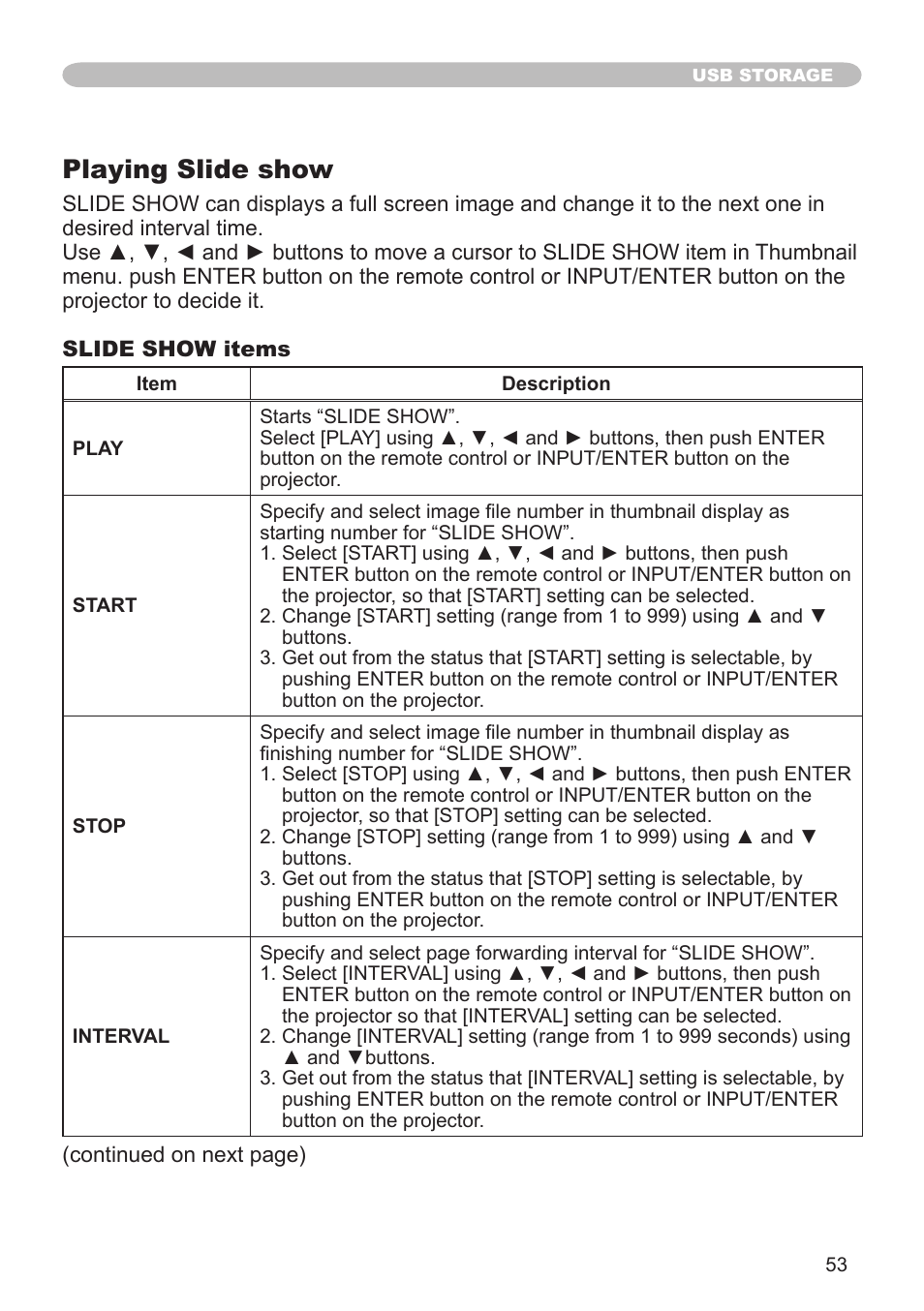 Playing slide show | Hitachi CPX1 User Manual | Page 53 / 66