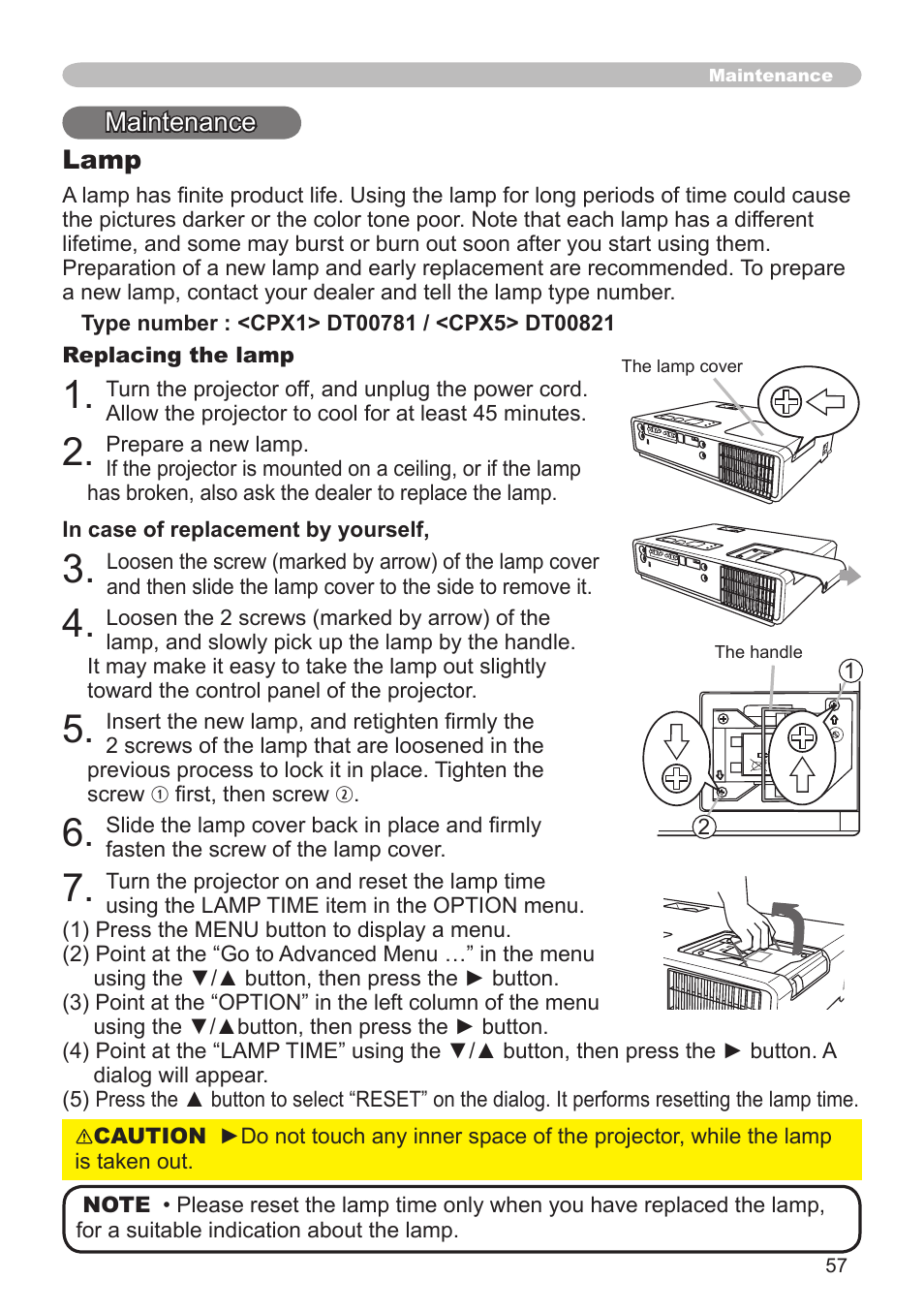 Hitachi CPX1 User Manual | Page 57 / 66