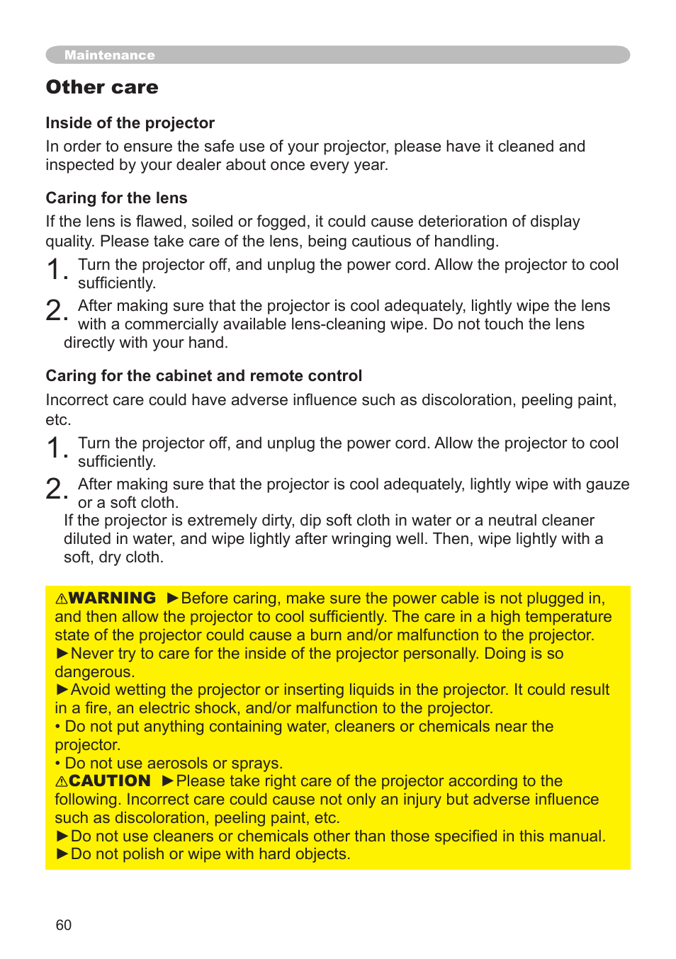 Hitachi CPX1 User Manual | Page 60 / 66