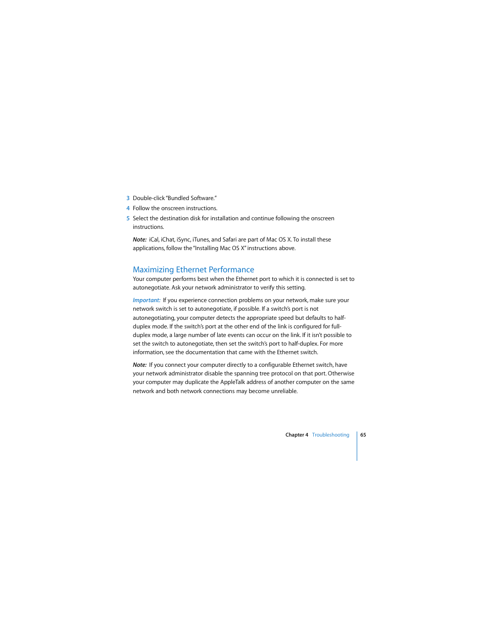 Maximizing ethernet performance | Apple Mac Pro Computer User Manual | Page 65 / 92