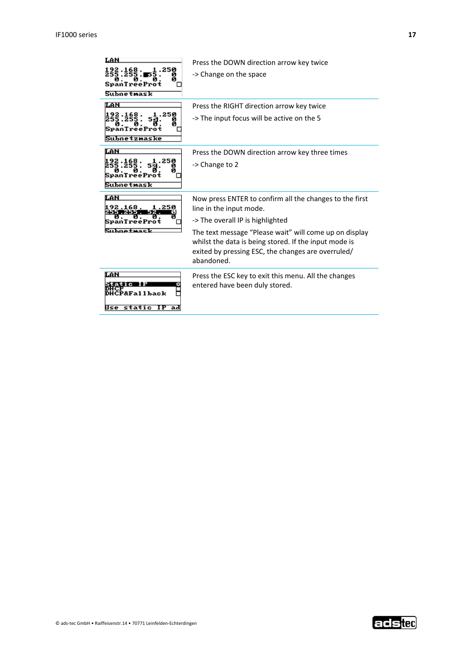 ADS-TEC IF1000 User Manual | Page 18 / 46