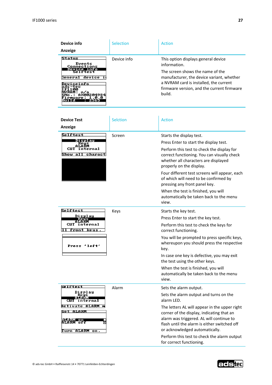 ADS-TEC IF1000 User Manual | Page 28 / 46