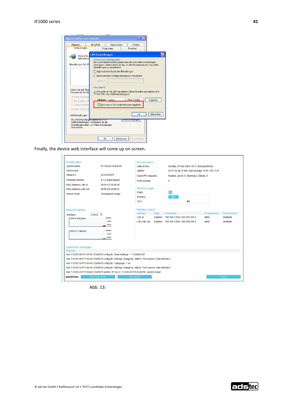 ADS-TEC IF1000 User Manual | Page 42 / 46