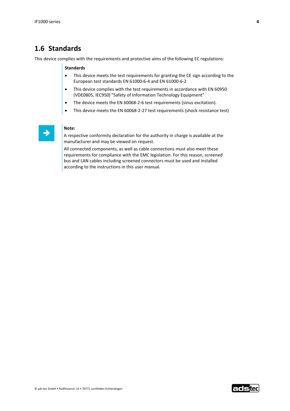 6 standards | ADS-TEC IF1000 User Manual | Page 5 / 46