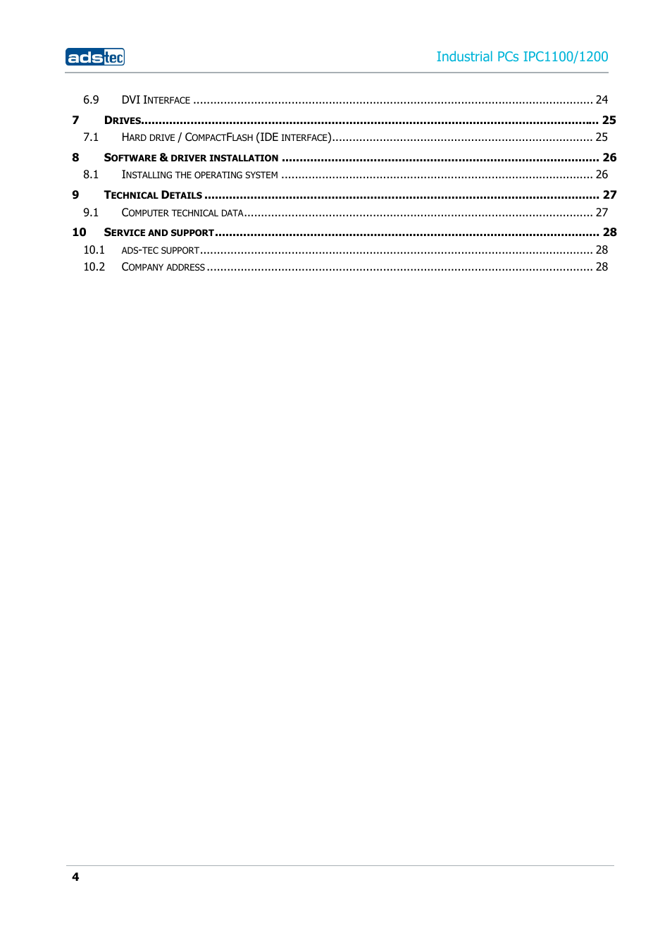 ADS-TEC IPC1100/1200 User Manual | Page 4 / 28