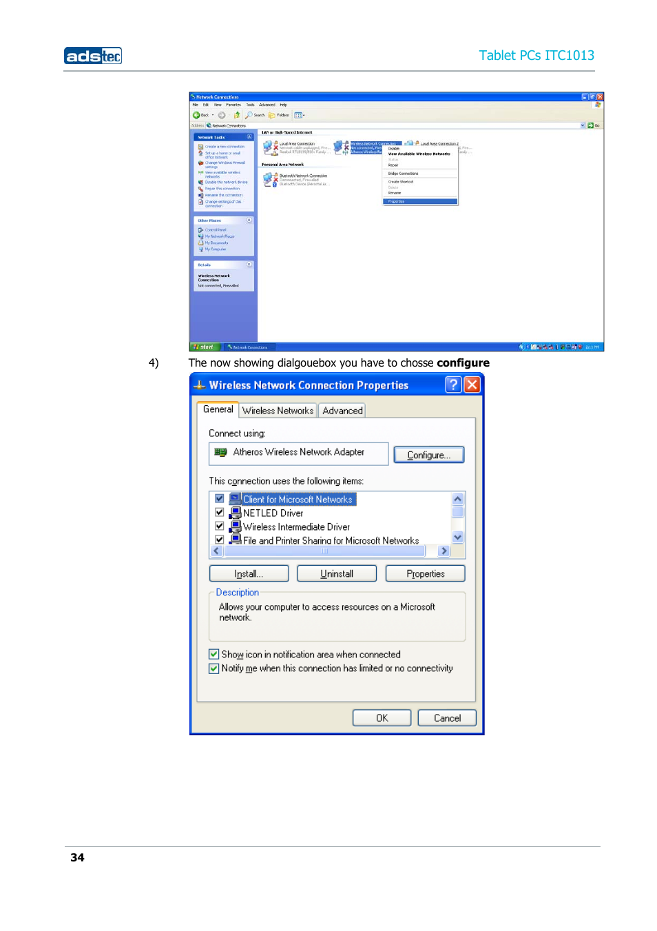 Tablet pcs itc1013 | ADS-TEC ITC1013 User Manual | Page 34 / 69