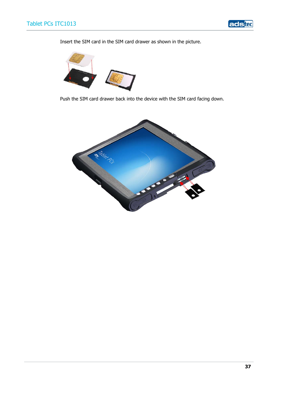 Tablet pcs itc1013 | ADS-TEC ITC1013 User Manual | Page 37 / 69