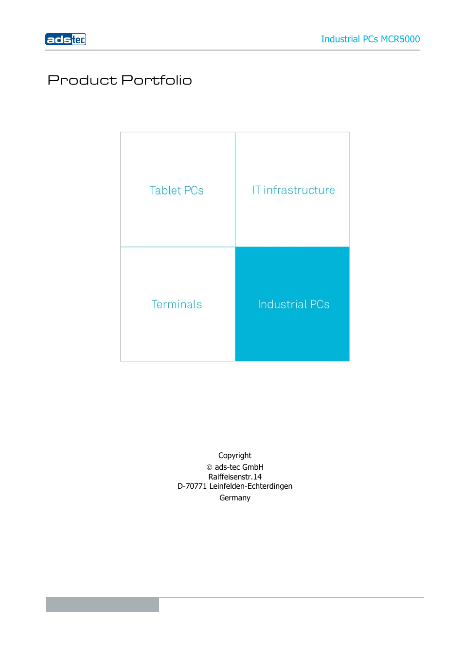 Product portfolio | ADS-TEC MCR5000 User Manual | Page 2 / 40