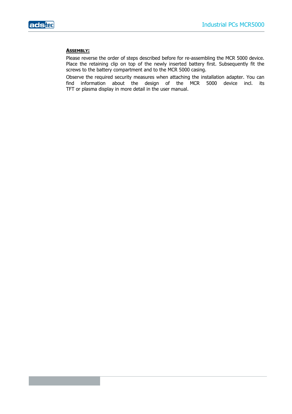 Industrial pcs mcr5000 | ADS-TEC MCR5000 User Manual | Page 38 / 40