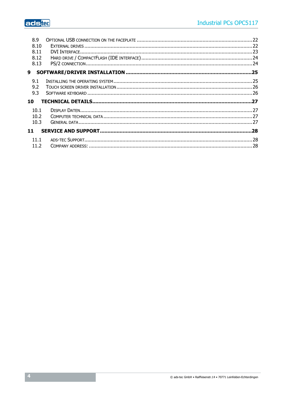 Industrial pcs opc5117 | ADS-TEC OPC5117 User Manual | Page 4 / 28