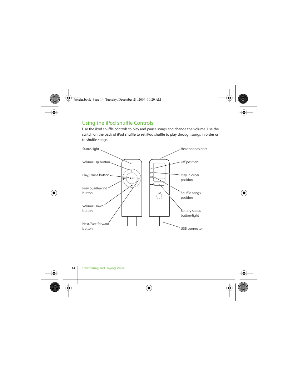 Using the ipod shuffle controls | Apple iPod shuffle (User’s Guide) User Manual | Page 14 / 32