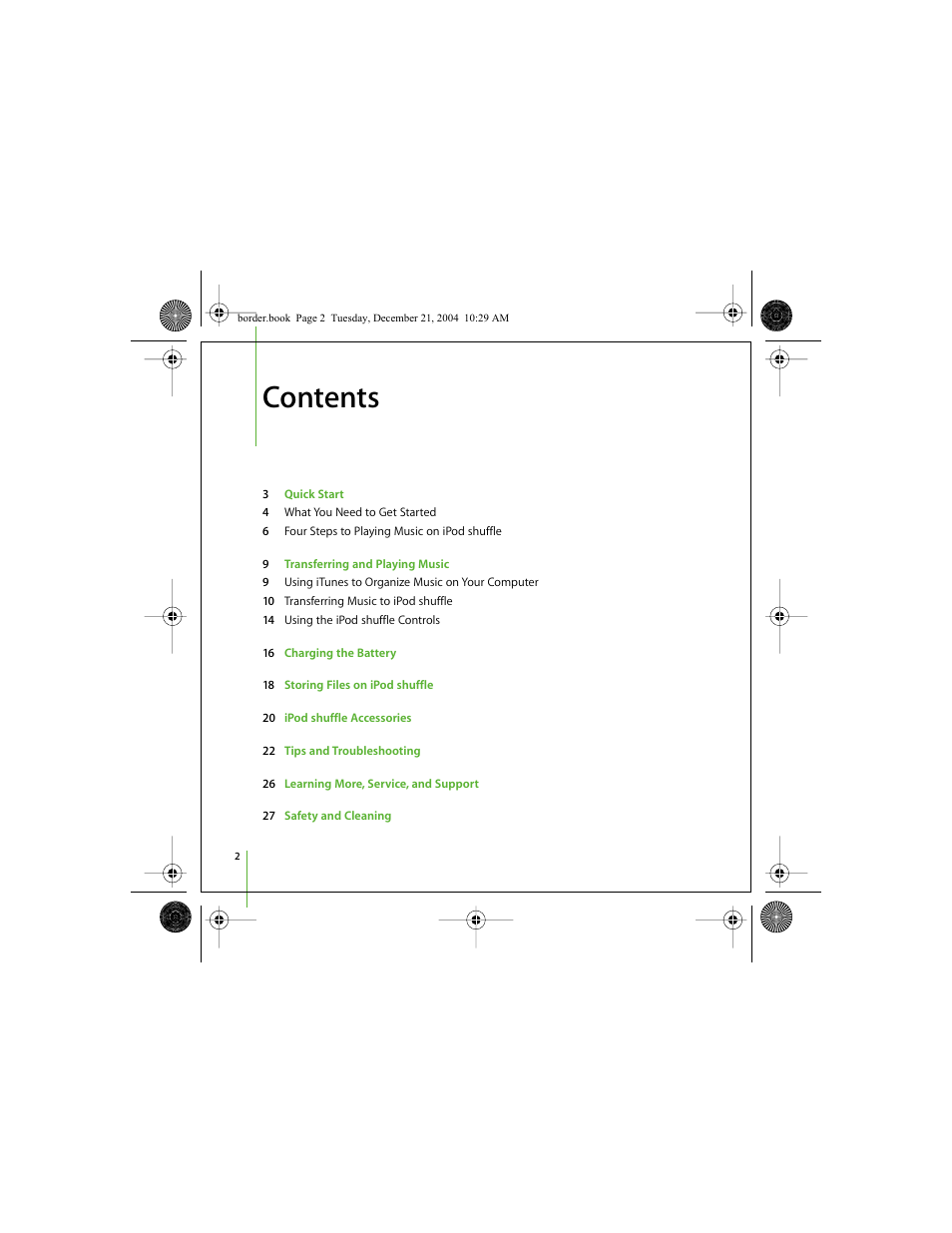 Apple iPod shuffle (User’s Guide) User Manual | Page 2 / 32