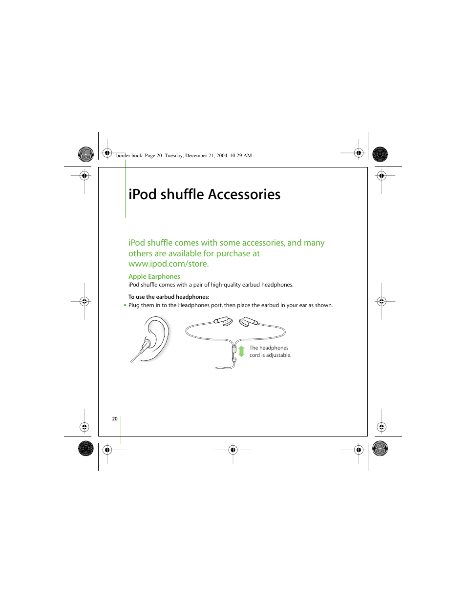 Ipod shuffle accessories | Apple iPod shuffle (User’s Guide) User Manual | Page 20 / 32