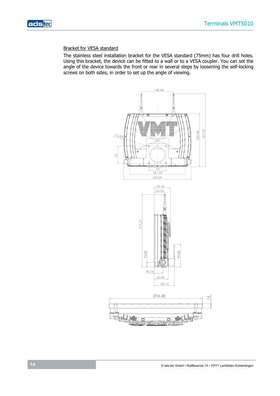 ADS-TEC VMT5010 (2010) User Manual | Page 14 / 36
