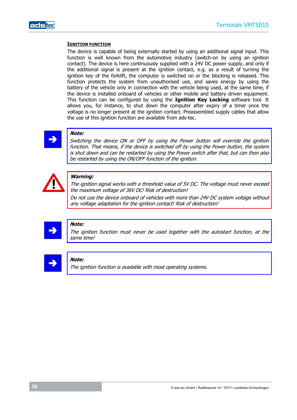 ADS-TEC VMT5010 (2010) User Manual | Page 30 / 36