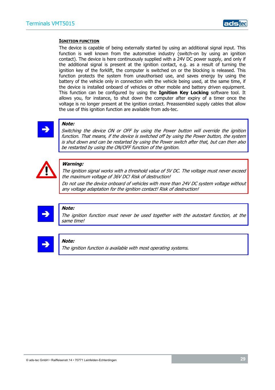 ADS-TEC VMT5015 (2010) User Manual | Page 29 / 35