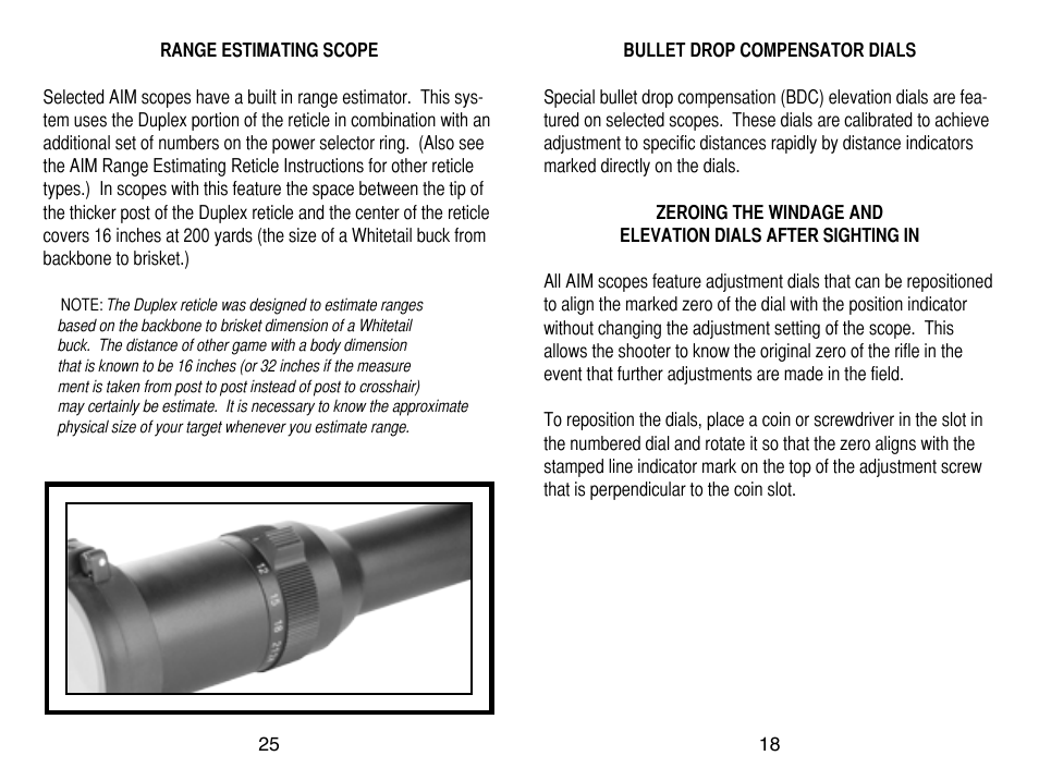 AIM Sports Scopes User Manual | Page 19 / 24