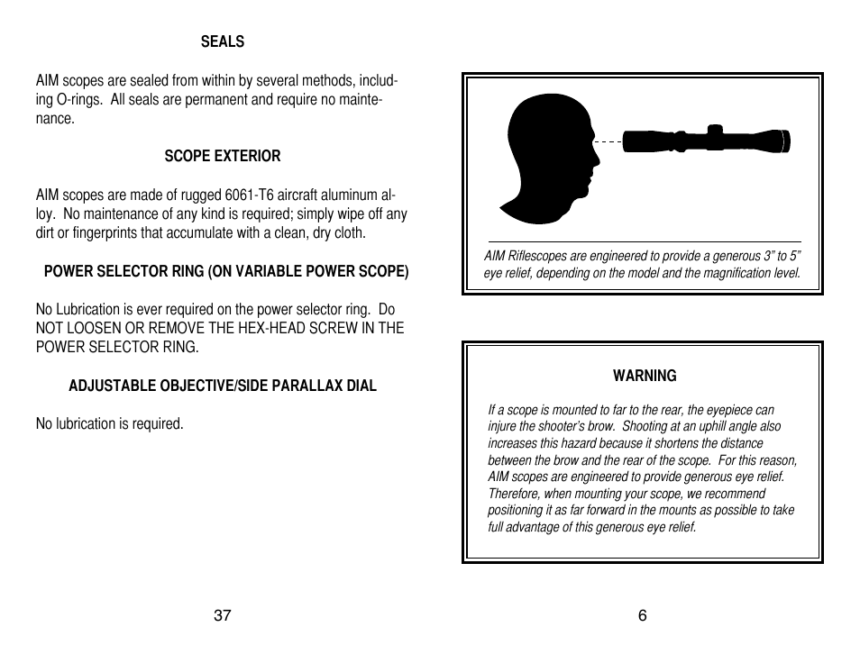 AIM Sports Scopes User Manual | Page 7 / 24