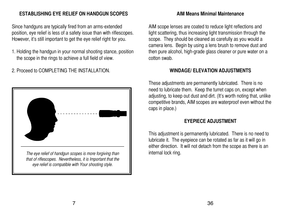 AIM Sports Scopes User Manual | Page 8 / 24