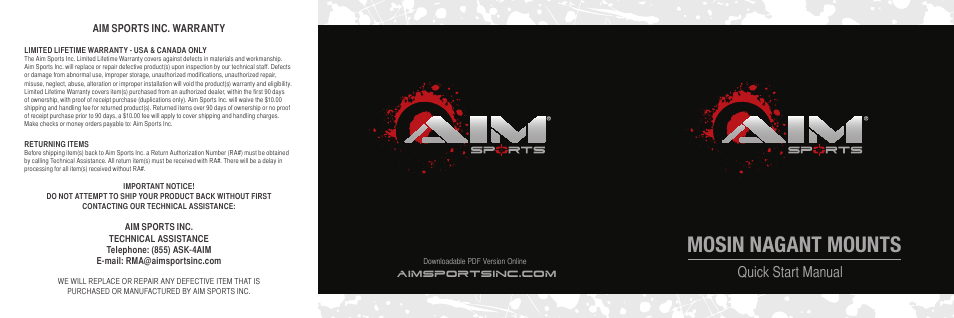 AIM Sports Mosin Nagant Mounts User Manual | 2 pages
