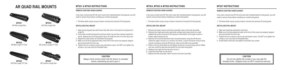 Ar quad rail mounts | AIM Sports AR Quad Rails User Manual | Page 2 / 2