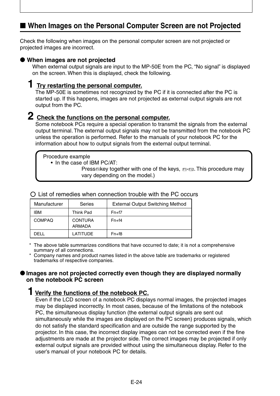 Nippon Aviotronics Multi-Function LCD Projector MP-50E User Manual | Page 24 / 59