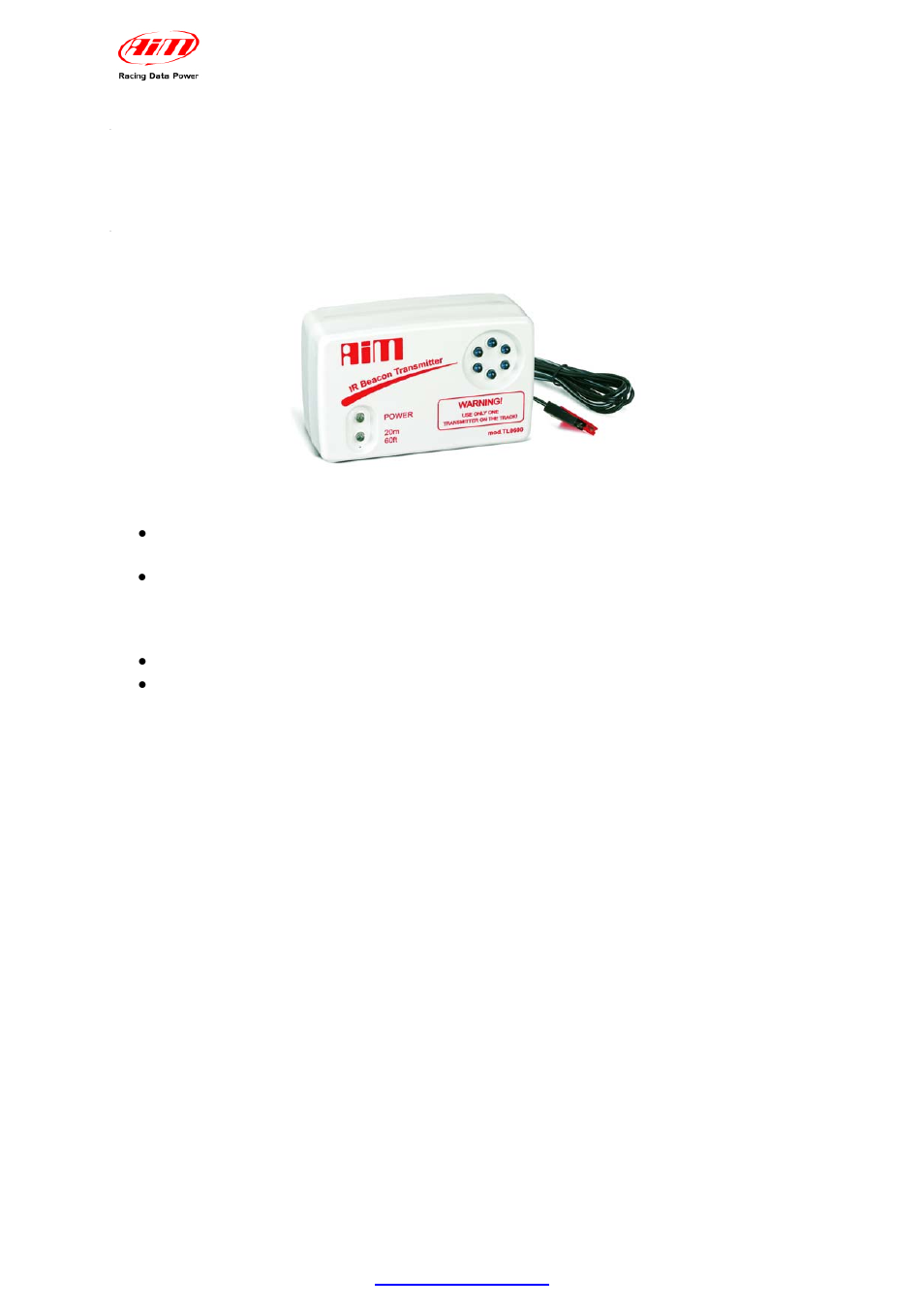 1 – infrared transmitters | AiM MXL User Manual | Page 14 / 45