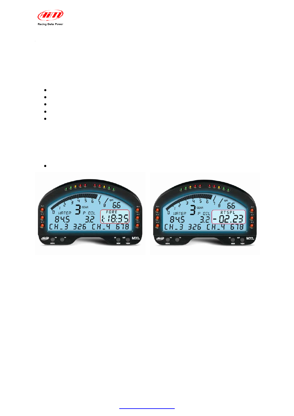 1 – forecast lap time | AiM MXL User Manual | Page 21 / 45