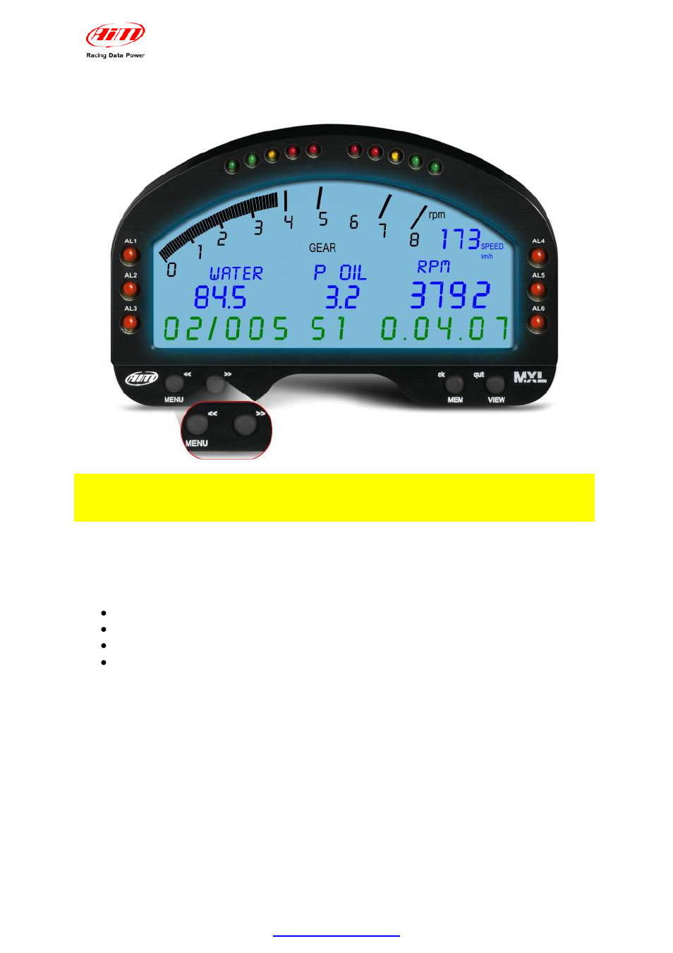 AiM MXL User Manual | Page 25 / 45