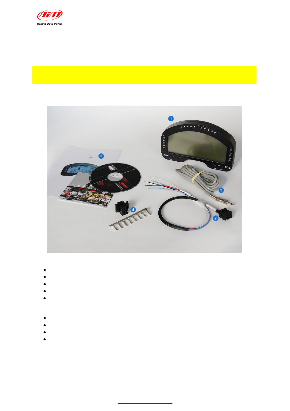 1 – mxl kits, optional and part numbers, 1 – mxl strada kit, optional and part numbers | AiM MXL User Manual | Page 4 / 45