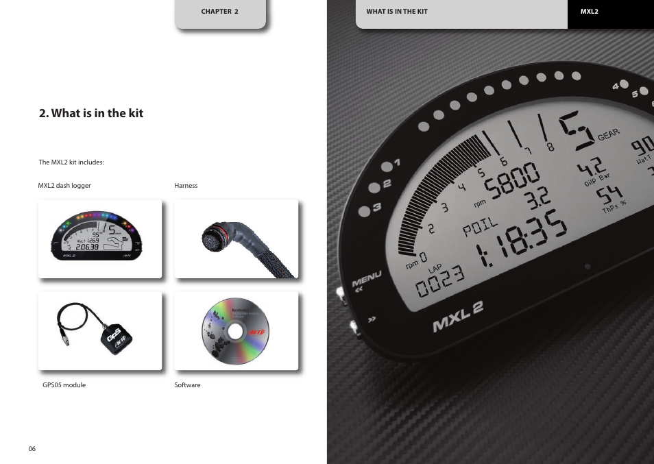 What is in the kit | AiM MXL2 User Manual | Page 4 / 22