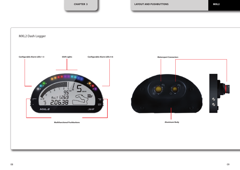 Mxl2 dash logger | AiM MXL2 User Manual | Page 5 / 22