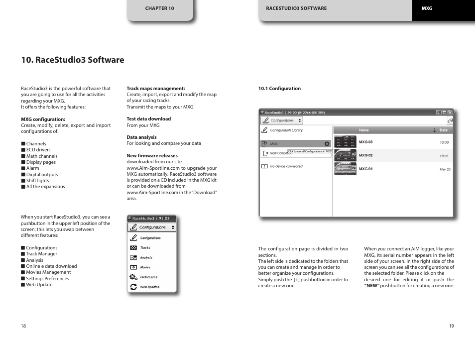 Racestudio3 software | AiM MXG User Manual | Page 10 / 22